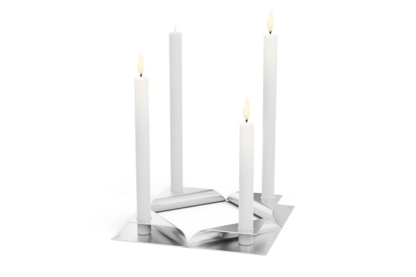 Höfats Square Candle Kerzenhalter-Set Silber